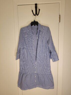 Blue & White Striped Dress - Oui